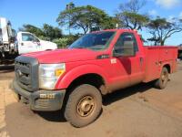 2015 FORD F350 UTILITY BED PICKUP, 48,196 MILES, VIN:1FDBF3B66FEA82995, LICENSE:695MDK, W/TITLE, WITH AIR COMPRESSOR (HC&S No.433)