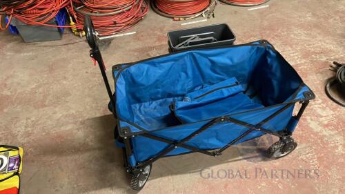 TIMBER RIDGE Fold Up 4 Wheel Trolley & 3 Waste Bins