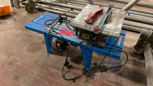 SILVERLINE Workbench with MACALLISTER MSR1200 Router and PERFORMANCE PTC450E Table Saw (240v)