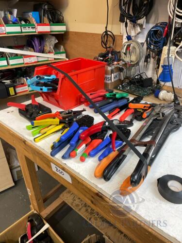 Various Wire Crimpers Bolt cutters and Hand Tools as Lotted