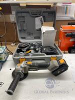 Titan TT1894GRD 18V Battery Angle Grinder with case, battery charger and various grinding and cutting discs