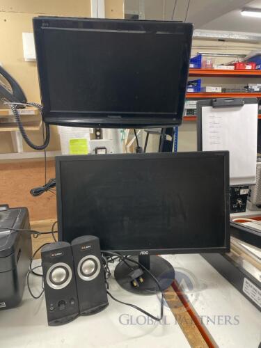 AOC E2280SW 22" LCD Monitor; Panasonic 19" KCD Monitor and Set of Labtec Stereo PC Speakers