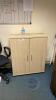 2 Beech Desk and Double Door Cabinet - 2