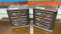 2 x Dark wood 3 Drawer Units