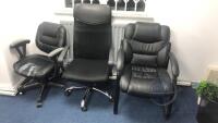 (Qty3) Black Office chairs