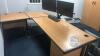 Curved Office desk with two drawer pedestal