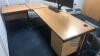 Curved Office desk with two drawer pedestal - 2