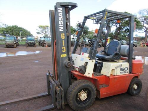 2004 NISSAN OPTIMUM FORKLIFT, 4,000LB CAPACITY, MODEL:PJ02A25PV, 12,899 HRS., VIN/SERIAL:PJ02-9H7322, (TORQUE CONVERTER LEAKING), (HC&S No.613)