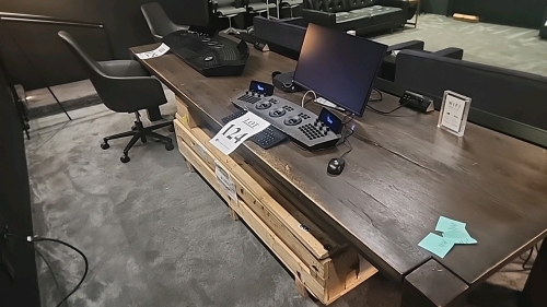 WOOD STUDIO PRODUCTION TABLE 138"x39.5"<br/><br/>TABLE ONLY CONTENTS NOT INCLUDED, DELAYED PICKUP