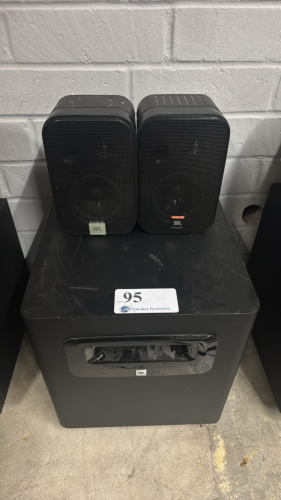 LOT OF THREE (3) SPEAKERS INCL (1) JBL LSR310S WOOFER (1) JBL CONTROL 2P AND (1) JBL CONTROL 1 PRO