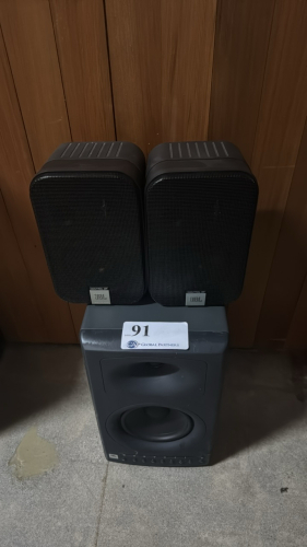LOT OF THREE (3) SPEAKERS INCL (1) JBL LSR4326P WOOFER AND (2) JBL CONTROL 2P's
