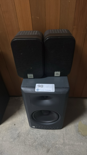LOT OF THREE (3) SPEAKERS INCL (1) JBL LSR4326P WOOFER AND (2) JBL CONTROL 2P's