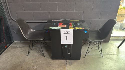 22"X32" COCKTAIL ARCADE CABINET WITH 60 GAME SELECTION.