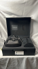 OCCULUS RIFT HEADSET MODEL HM-A KIT WITH BASE STATION AND CONTROLLERS.
