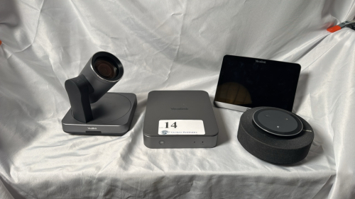 YEALINK MSPEECH AI MEETING SPEAKER PHONE, UVC84 CONFERENCE CAMERA, MTOUCH2 PANEL, AND MCORE MINIPC