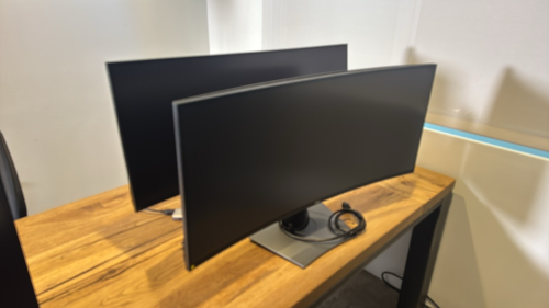 LOT OF TWO (2) 37.5" DELL ULTRASHARP UWQHD+ CURVED MONITORS 21:9 MODEL U3818DW