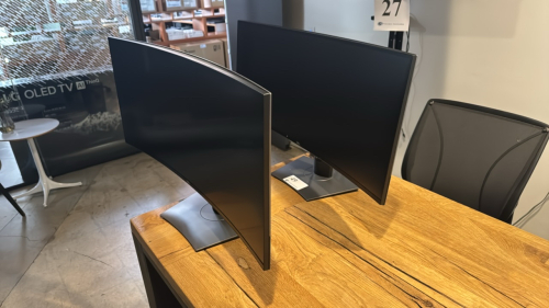 LOT OF TWO (2) 37.5" DELL ULTRASHARP UWQHD+ CURVED MONITORS 21:9 MODEL U3818DW