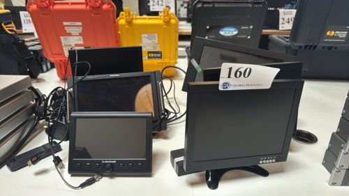 LOT OF (2) 10" CCTV-LED MONITORS, (1) TC ELECTRONIC CLARITY M LOUDNESS METER, (1) TVLOGIC LCD MONITOR MODEL LVM-091W, AND (1) NO BRAND LCD MONITOR