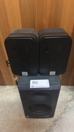 LOT OF THREE (3) SPEAKERS INCL (1) JBL LSR4326P WOOFER AND (2) JBL CONTROL 2P's