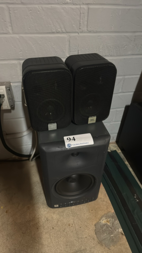LOT OF THREE (3) SPEAKERS INCL (1) JBL LSR4326P WOOFER AND (2) JBL CONTROL 2P's