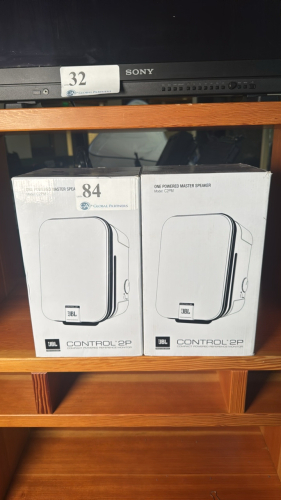 LOT OF TWO (2) JBL CONTROL 2P POWERED MASTER SPEAKERS
