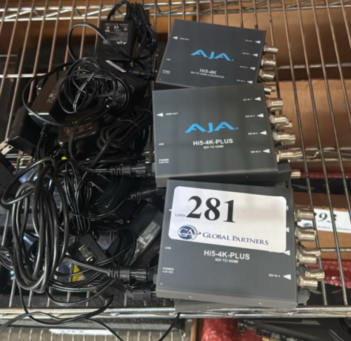 LOT OF AJA CONVERTERS INCLUDING (8) HI4-4K-PLUS, AND (2) HI5-4K