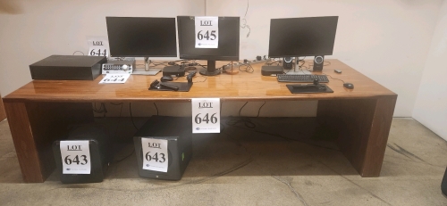 118"x37"x40" WOOD STUDIO PRODUCTION TABLE. DELAYED PICKUP, TABLE ONLY, CONTENTS NOT INCLUDED