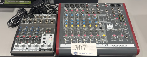LOT OF MIXING BOARDS INCLUDING (1) BEHRINGER XENYX802, (1) ALLEN AND HEATH ZED10FX, AND (1) SOUNDCRAFT EPM8