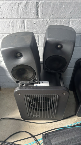 LOT OF (2) GENELEC 8030B SPEAKERS, AND (1) GENELEC 7050B WOOFER