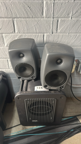 LOT OF (2) GENELEC 8030B SPEAKERS, AND (1) GENELEC 7050B WOOFER