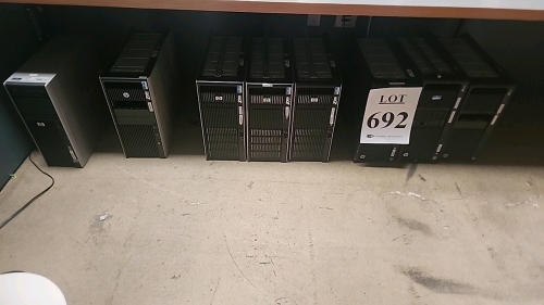LOT OF (1) HP Z400, (3) HP Z800, (1) HP Z820, AND (3) HP Z840 WORKSTATION PCS