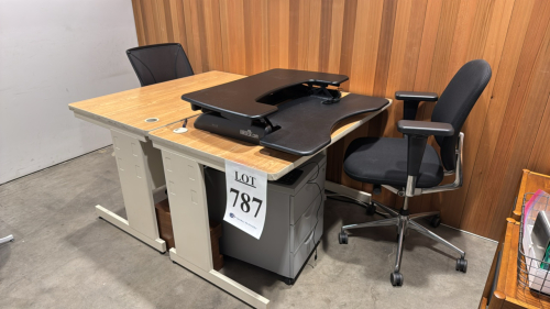 Lot of (2) office desk with Office furniture