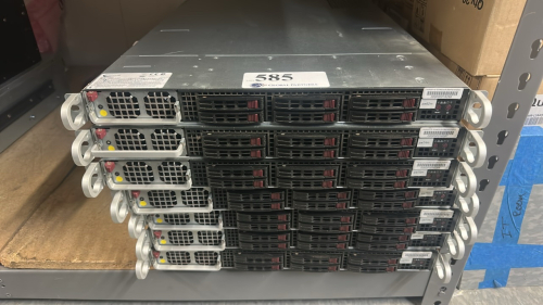 LOT (7) SUPERMICRO 118-14 SERVERS WITH (1) 960GB SSD DRIVE