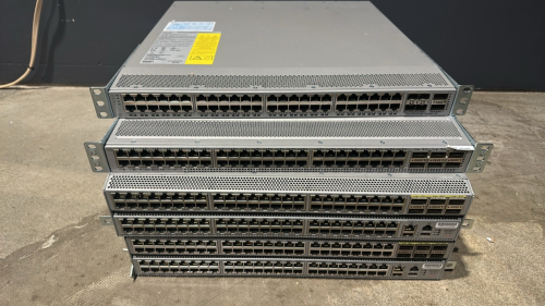 LOT (4) CISCO SWITCHES, (2) 93120TX, (1) N9K-C93108TC-EX, and (1) N9K-C9348GC-FXP