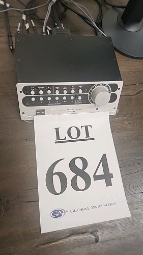 LOT OF A/V EQUIPMENT INCLUDING (1) SPL SURROUND CONTROL MONITOR MODEL 2489, (1) AJA HI5-4K-PLUS CONVERTER, (1) AJA FIDO-2R, (2) BLACKMAGIC DESIGN SDI TO AUDIO MINICONVERTERS, AND (1) BLACKMAGIC DESIGN SDI DISTRIBUTION MODULE