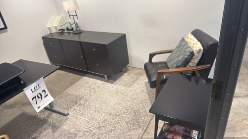 Office furniture with standing desk converter