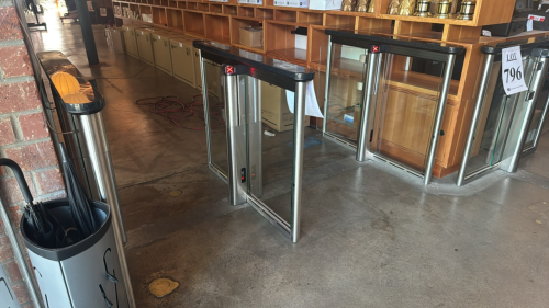 PERCo ST-01 Speed Gate with a Barcode Reader Panel