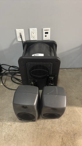 LOT OF (2) GENELEC 8030B SPEAKERS, AND (1) GENELEC 7050B WOOFER
