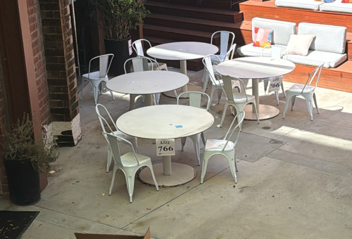 Lot of (6) outdoor table and (21) outdoor chairs