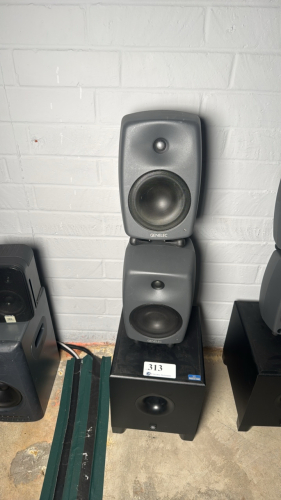 LOT OF (2) GENELEC 8040A SPEAKERS, AND (1) YAMAHA HS8S SUBWOOFER