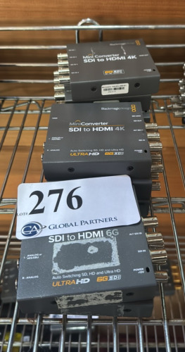 LOT OF BLACKMAGIC DESIGN MINICONVERTERS INCLUDING (2) SDI TO HDMI 6G, (3) SDI TO HDMI 4K UHD, AND (4) SDI TO HDMI 4K