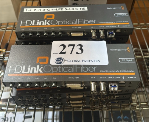 LOT OF (11) BLACKMAGIC DESIGN HDLINK OPTICALFIBER DVI DIGITAL
