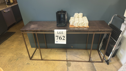 Coffee table with coffee mugs