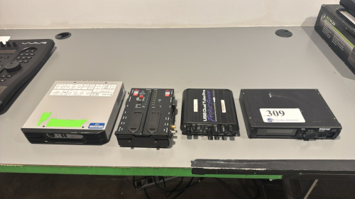 LOT OF (1) SHURE ULXP4 WIRELESS RECEIVER, (1) PROJECT SERIES DUALTUBE PREAMP, (1) HARMAN DBX CT3 CABLE TESTER, AND (1) OMNITEK ULTRA XR WAVEFORM ANALYZER