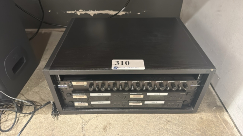LOT OF RACKMOUNT AUDIO EQUIPMENT INCLUDING (1) ART MX821S MIC/LINE MIXER AND (4) SHURE BLX4R WIRELESS RECEIVER