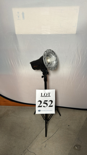 LOT OF (1) RAYA ALPHA SDR-400 MONOLIGHT AND (1) INTERFIT EXD400 MONOLIGHT WITH STANDS AND SOFT CARRYING CASE