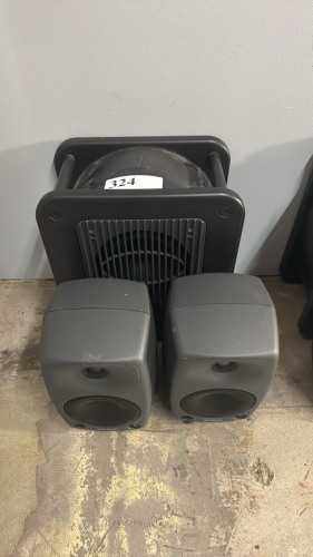 LOT OF (2) GENELEC 8030B SPEAKERS, AND (1) GENELEC 7040A WOOFER