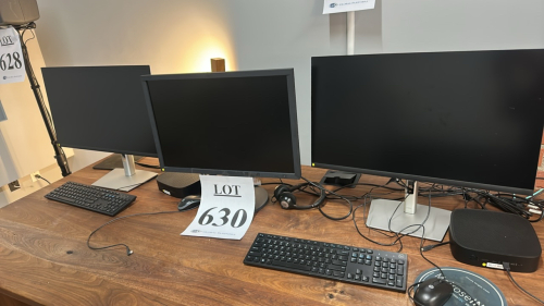 LOT (4) HP THIN CLIENT PC&rsquo;S, (7) MONITORS
