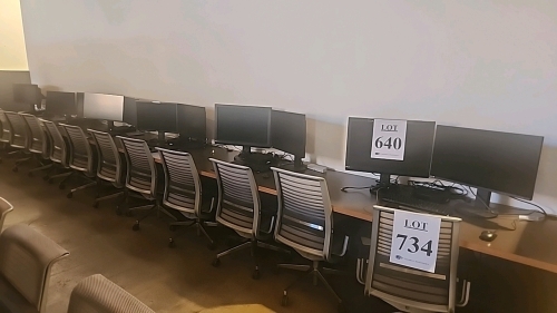 LOT OF (6) WORKSTATIONS EACH INCLUDING (2) MONITORS, (1) HP THINCLIENT MINI PC, AND (1) WACOM INTUOS PRO DRAWING TABLET WITH STYLUS