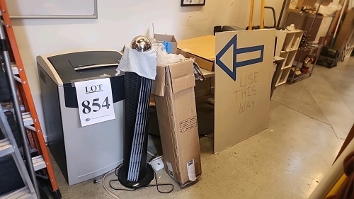 LOT OF MISCELLANEOUS TOOLS, SUPPLIES, AND FRAMED PICTURES
